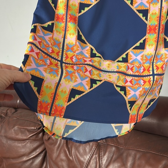 Mara Hoffman colorful geometric print shift dress size XS / S, round hem - Picture 5 of 7